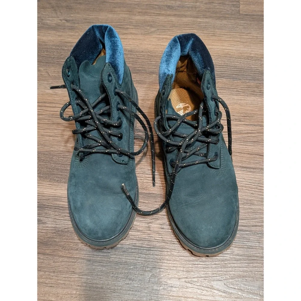 Timberland Boys Ankle Boots Blue‎ Velvet Collar Youth US 5